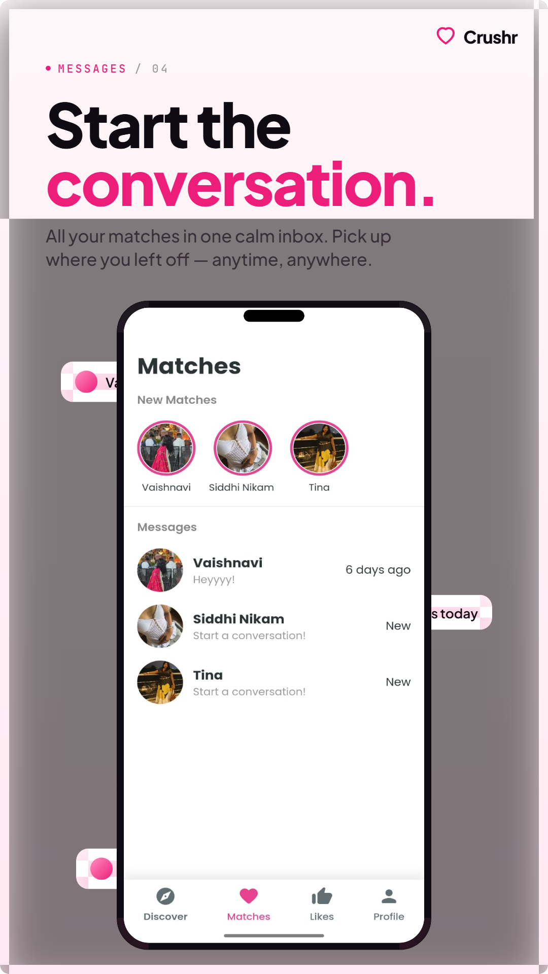 Messages screen